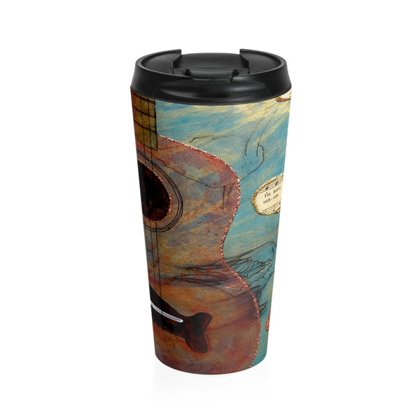 Stainless Steel Travel Mug - Brown Violin