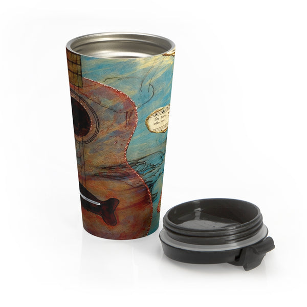 Stainless Steel Travel Mug - Brown Violin