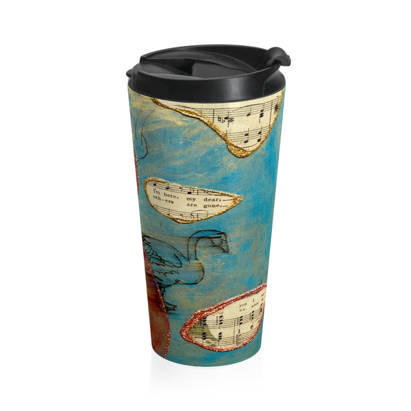 Stainless Steel Travel Mug - Brown Violin