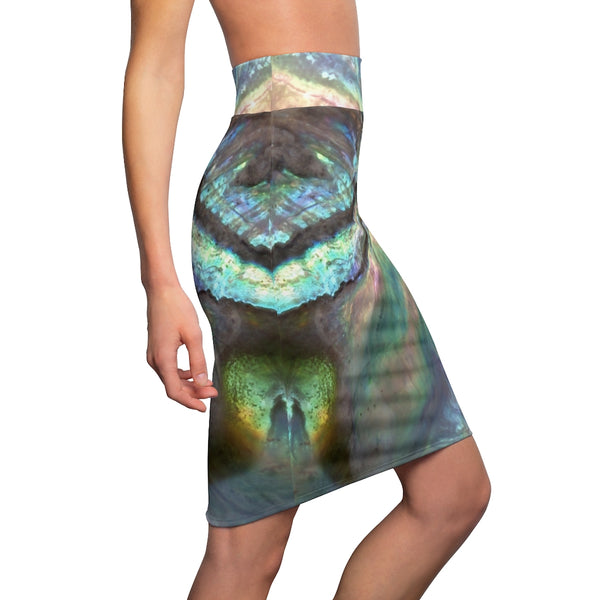 Women's Pencil Skirt - Paua Dream - Artinzene