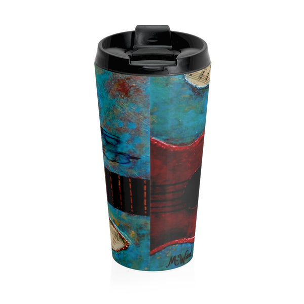 Travel Mug Red Ukelele 2 - Artinzene