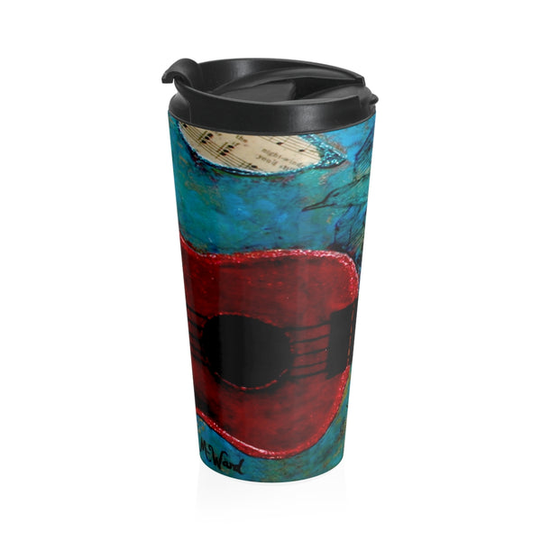 Travel Mug Red Ukelele 2 - Artinzene