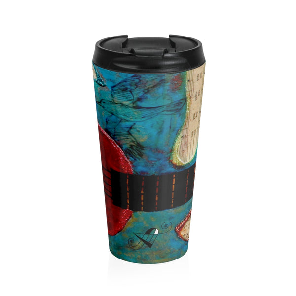 Travel Mug Red Ukelele 2 - Artinzene