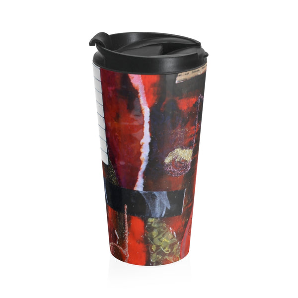 Stainless Steel Travel Mug - Rhythms in Red