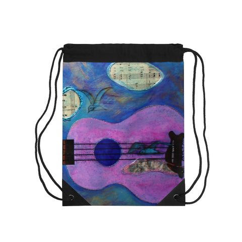 Drawstring Bag - Pink Ukelele - Artinzene