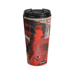 Stainless Steel Travel Mug - Rhythms in Red